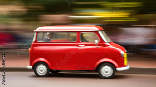 Car at high speed  motion blur created with generative AI technology