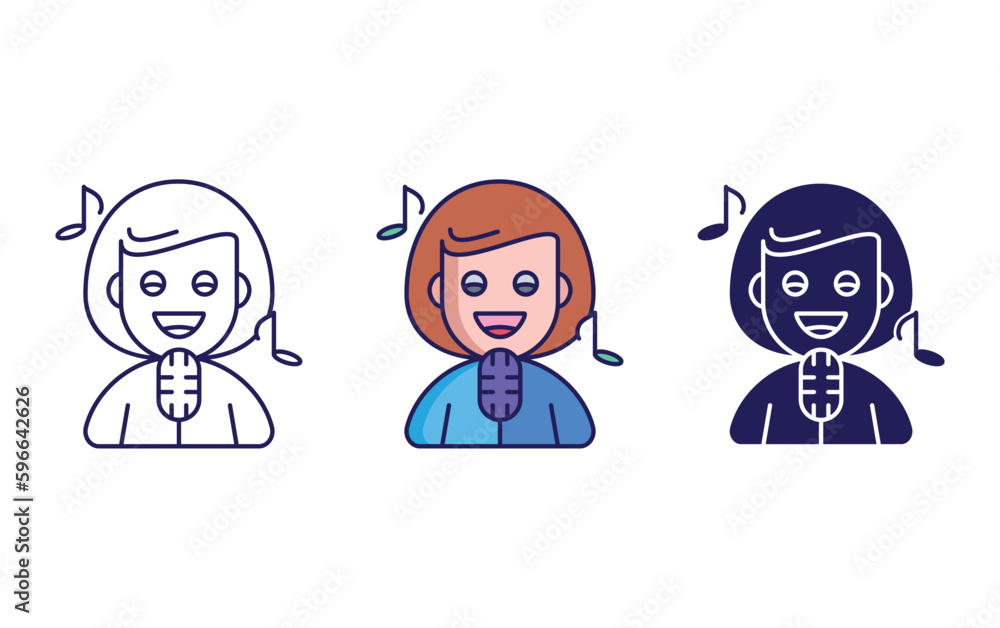 Fototapeta premium Woman Singer vector icon
