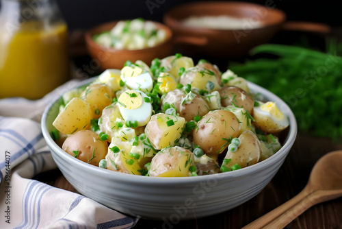 Potato salad, with its mix of tender potatoes, creamy dressing, and tangy pickles, is a beloved summer side dish that's perfect for a picnic in the park