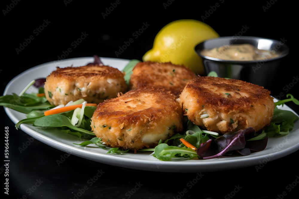Crab cakes, with their crispy exterior and tender, flavorful interior, are a summer seafood favorite that's perfect with a side of coleslaw and a cold beer Crab cakes, with their crispy exterior and tender, flavorful interior, are a summer seafood favorite that's perfect with a side of coleslaw and a cold beer