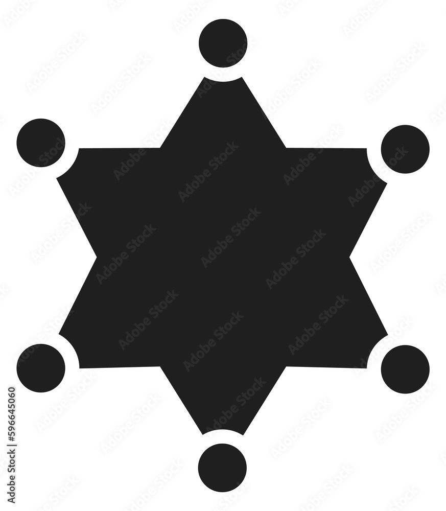 Sheriff star icon. Western law police logo Sheriff star icon. Western law police logo