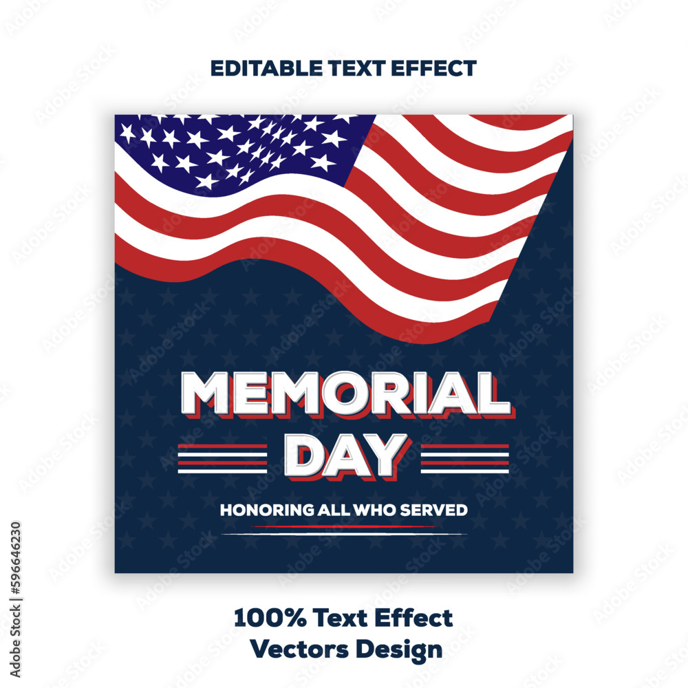 Memorial Day Background Vector Illustration with American Flag, Remember and Honor to Meritorious Soldier in Flat Cartoon Hand Drawn for Landing Page Templates Memorial Day Background Vector Illustration with American Flag, Remember and Honor to Meritorious Soldier in Flat Cartoon Hand Drawn for Landing Page Templates