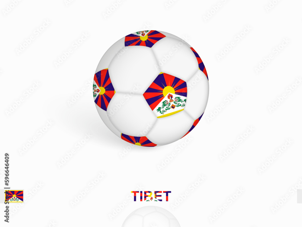 Soccer ball with the Tibet flag, football sport equipment. Soccer ball with the Tibet flag, football sport equipment.