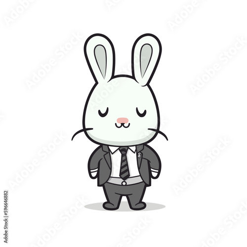 cartoon bunny rabbit wearing suit with a smile