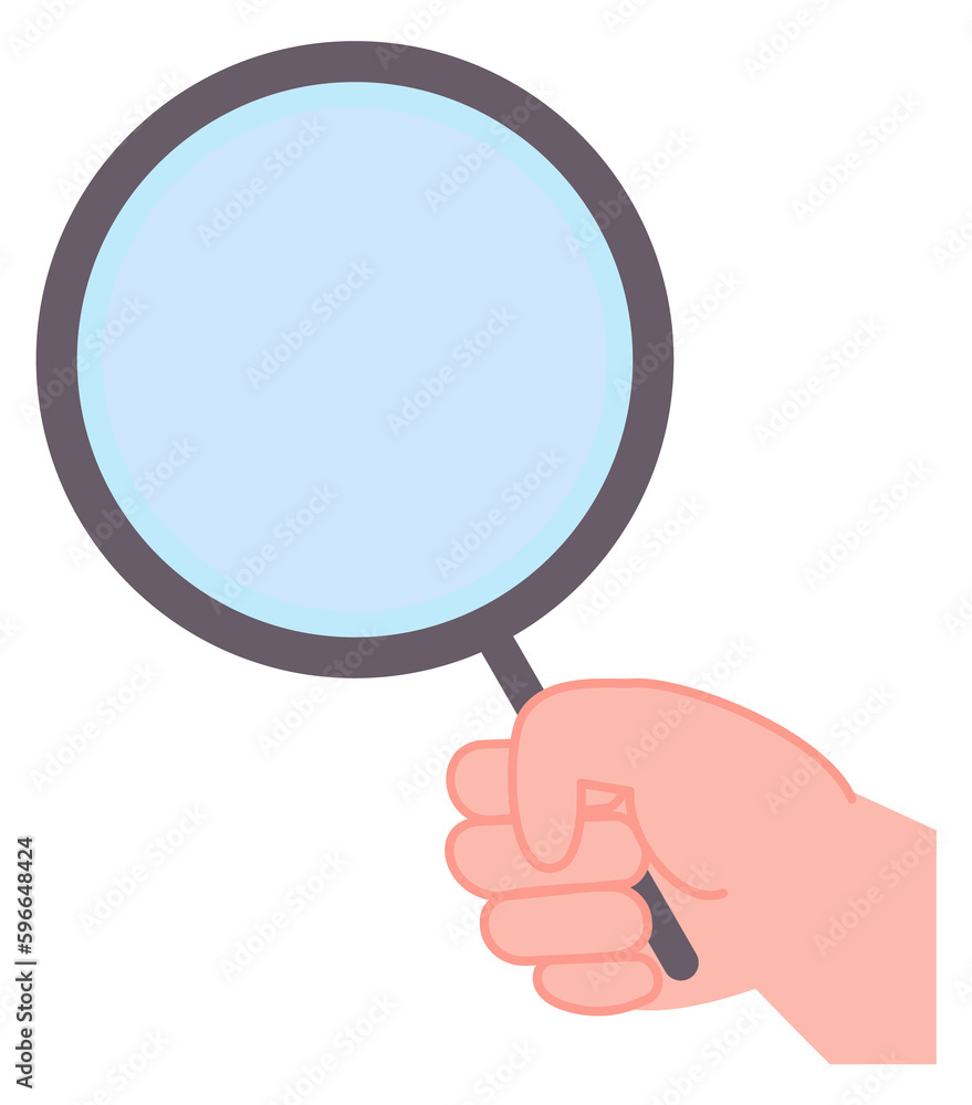 Magnify glass in hand. Looking icon. Search symbol Magnify glass in hand. Looking icon. Search symbol