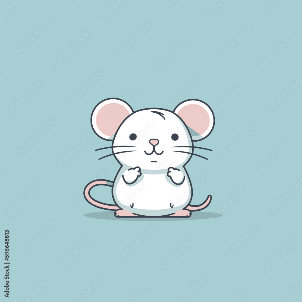 Cute kawaii rat chibi mascot vector cartoon style