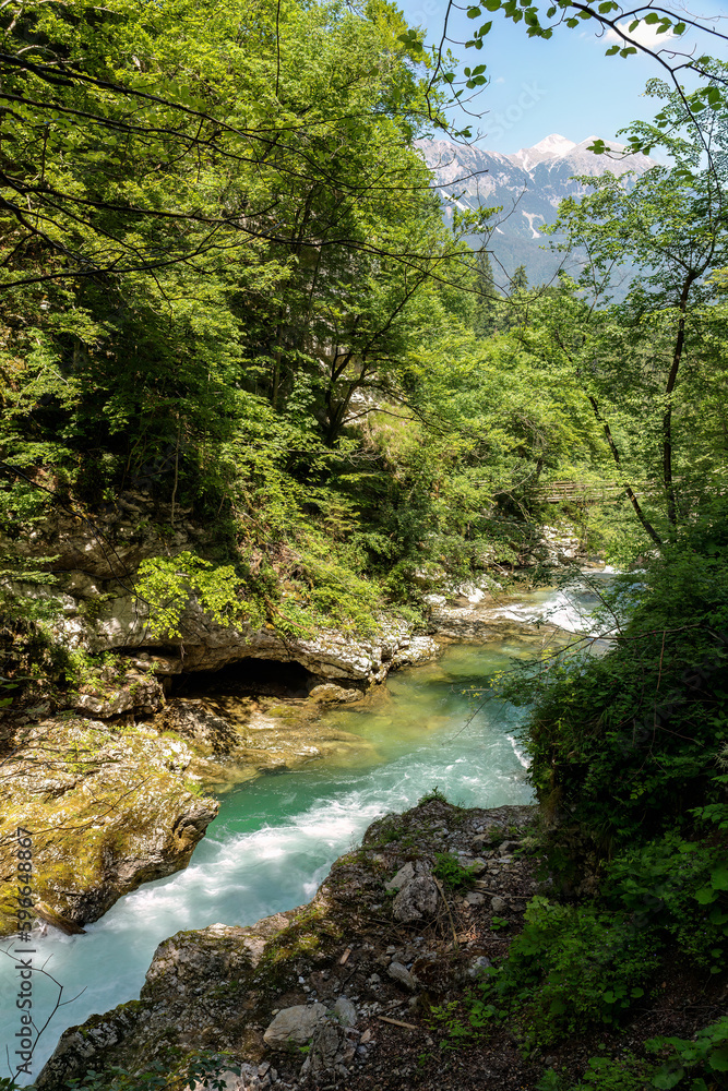 Vintgar Gorges near Bled in Slovenia