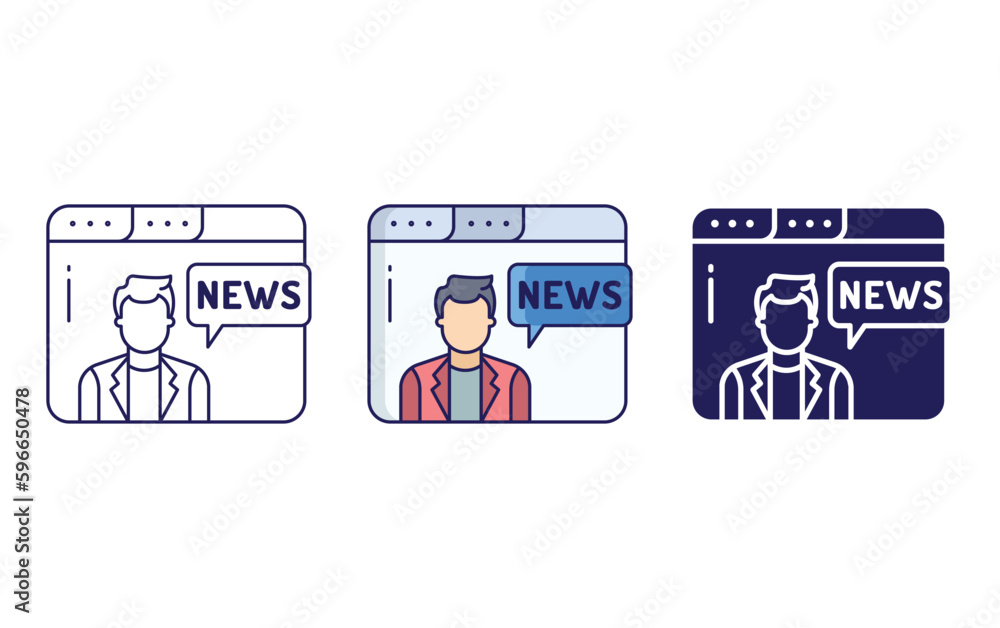 Fototapeta premium News web vector icon