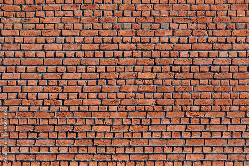 Old red brick wall background. Masonry wall  stonework