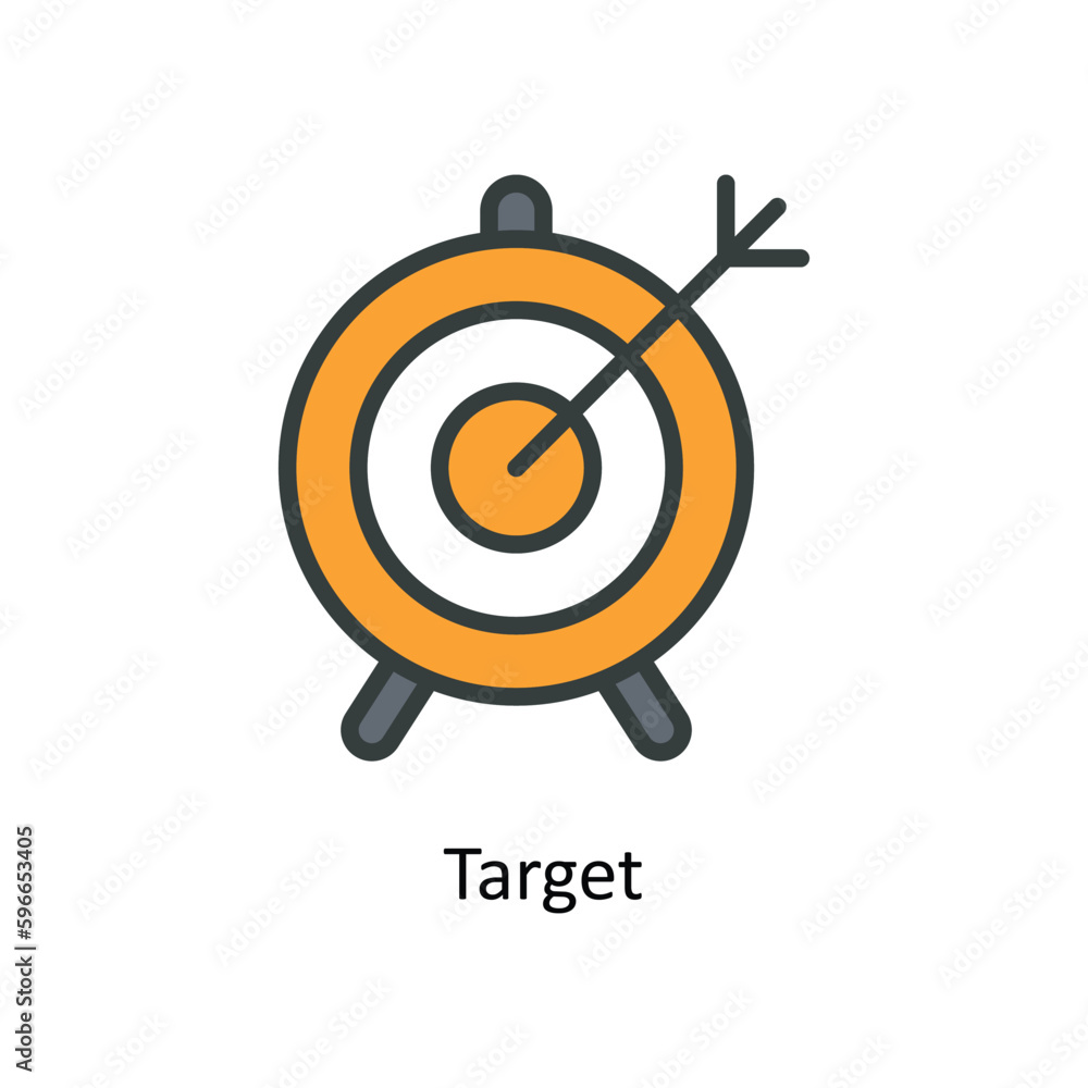 Target Vector Fill Outline Icons. Simple stock illustration stock Target Vector Fill Outline Icons. Simple stock illustration stock