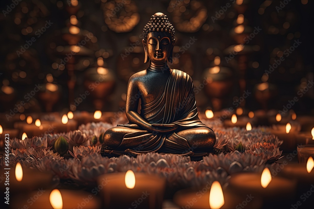  Spiritual Buddha Decor in a Peaceful and Serene Atmosphere - Generative AI	