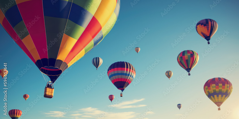 Obraz premium Hot air balloons flying