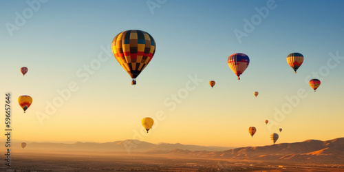 Hot air balloons flying © 3DLeonardo
