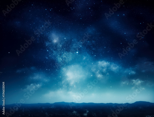 Space background filled with stars and clouds, ethereal cloudscapes in the night sky. milky way galaxy. Generative AI. © Saulo Collado