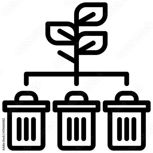 Recycle bin outline icon