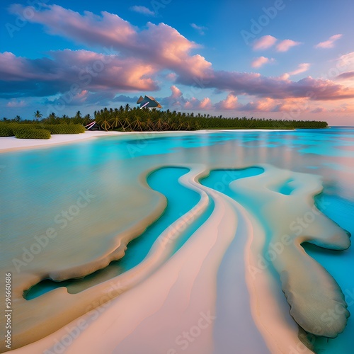 The breathtaking beauty of the Maldives with a high-resolution photograph of a picturesque beach or island scene. 