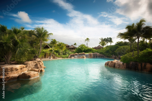 pool in tropical paradise