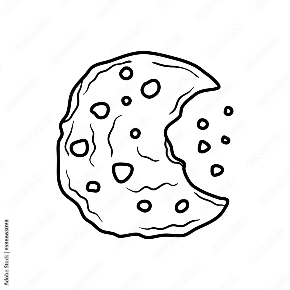 chocolate chips cookie or biscuit with doodle art chocolate chips cookie or biscuit with doodle art