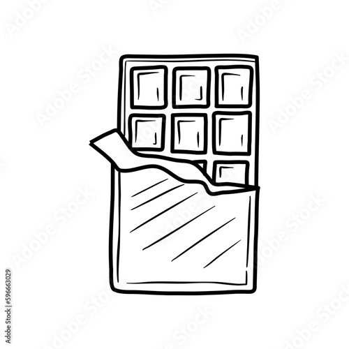Obraz na płótnie Chocolate line art illustration. chocolate doodle vector illustration w salonie
