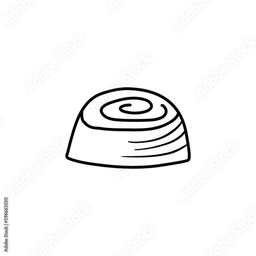Chocolate line art illustration. chocolate doodle  vector illustration