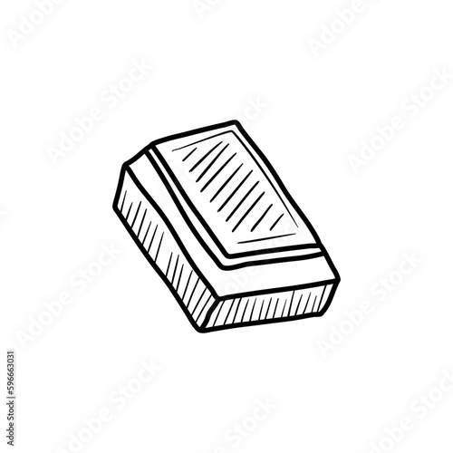 Chocolate line art illustration. chocolate doodle  vector illustration