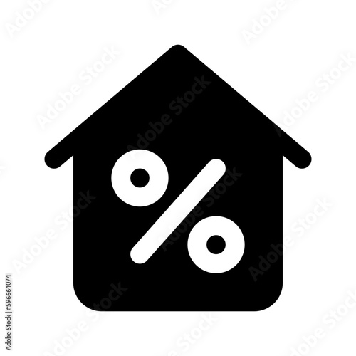 home discount glyph icon