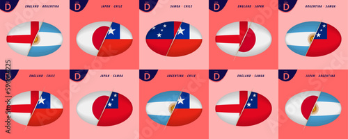 Rugby versus icons for Pool D of international rugby tournament 2023, all games of pool D.