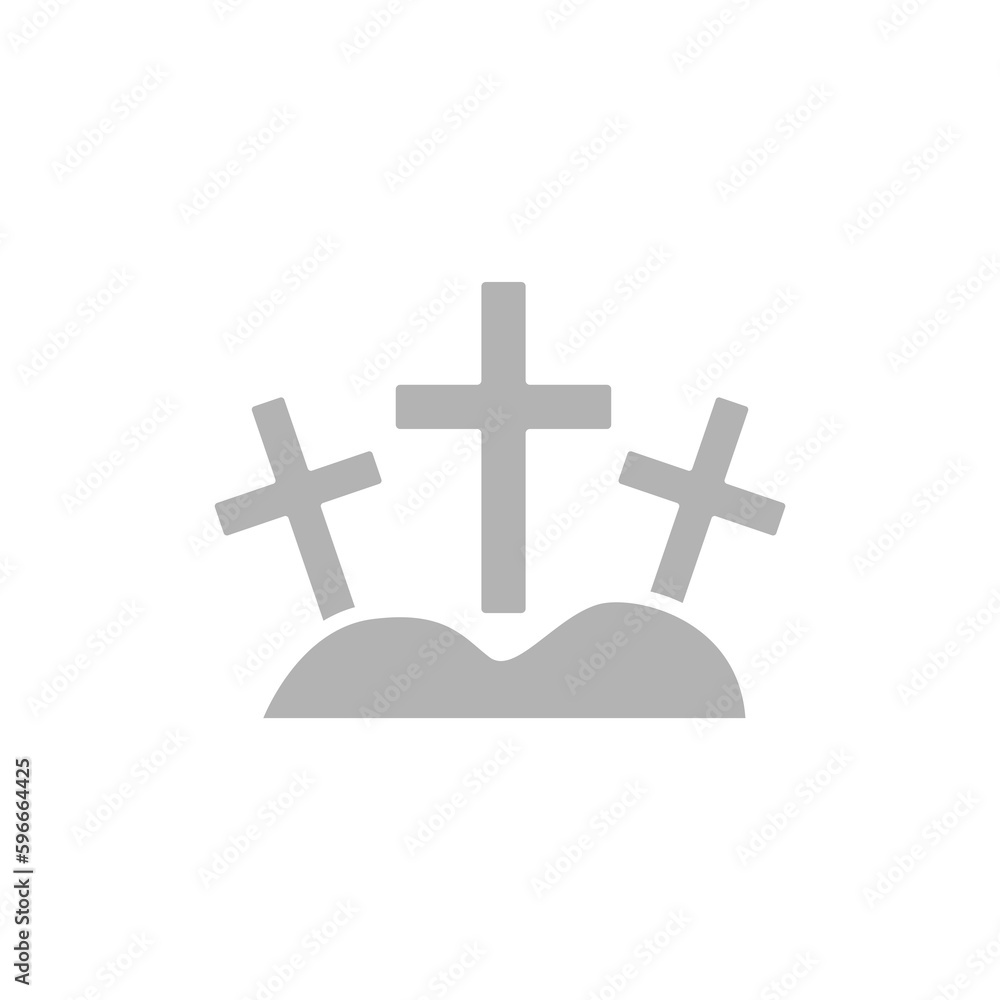 Fototapeta premium Calvary icon, crosses, vector illustration