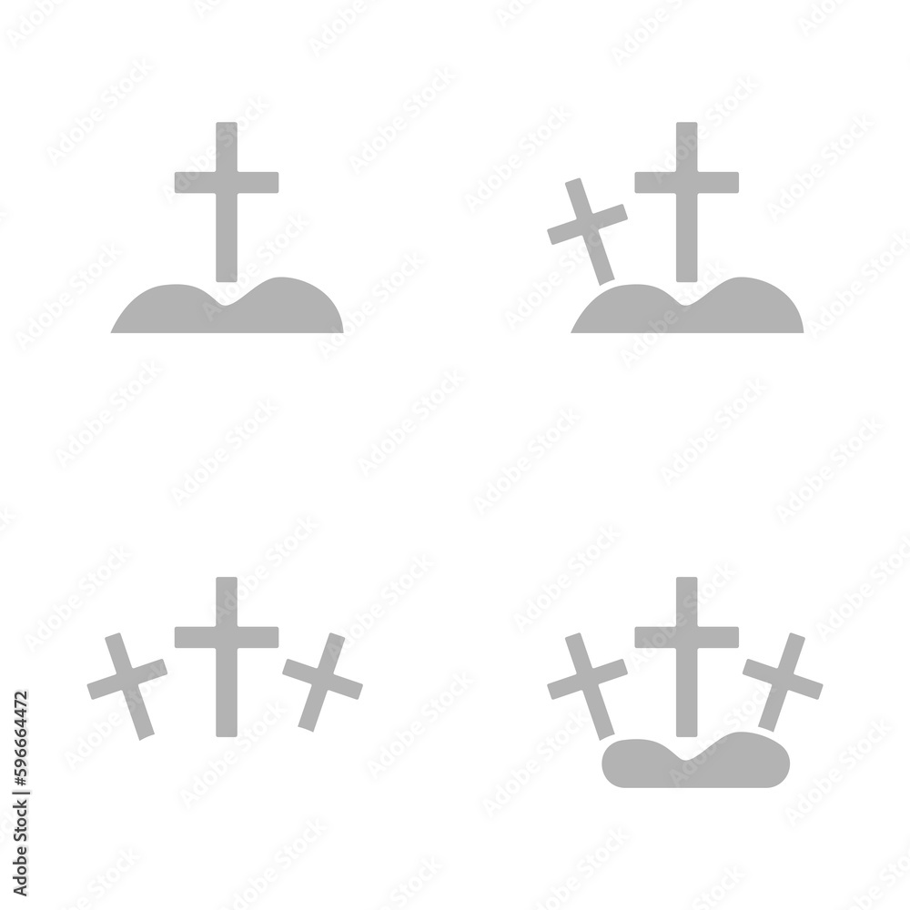Calvary icon, crosses, vector illustration