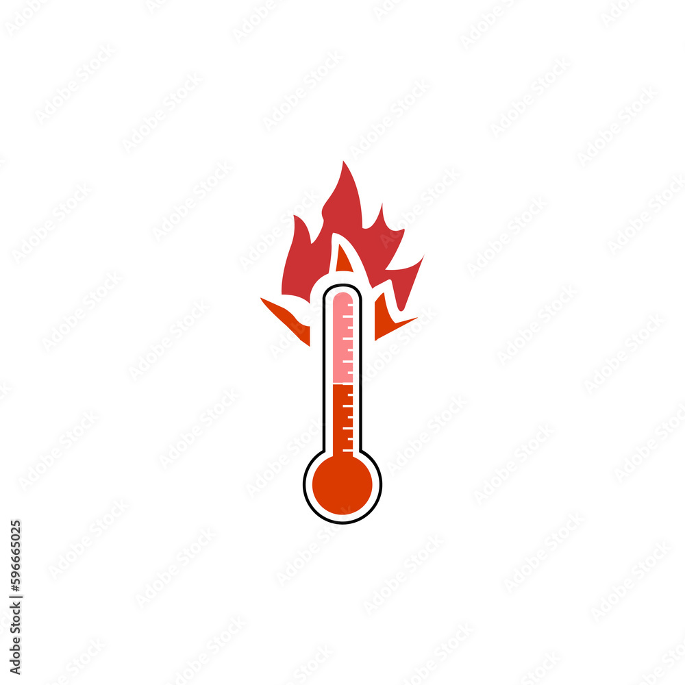 thermometer icon, very hot on a white background, vector illustration thermometer icon, very hot on a white background, vector illustration