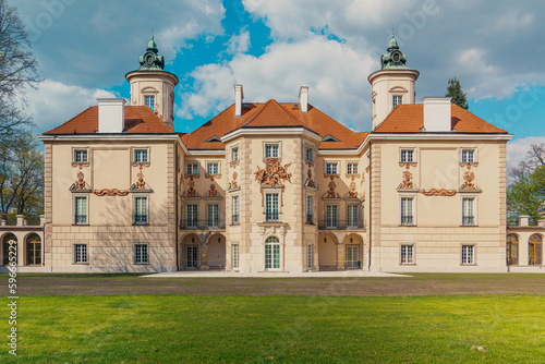 Southern facade of the Bielinsky Palace in Otwock Wielki in Poland