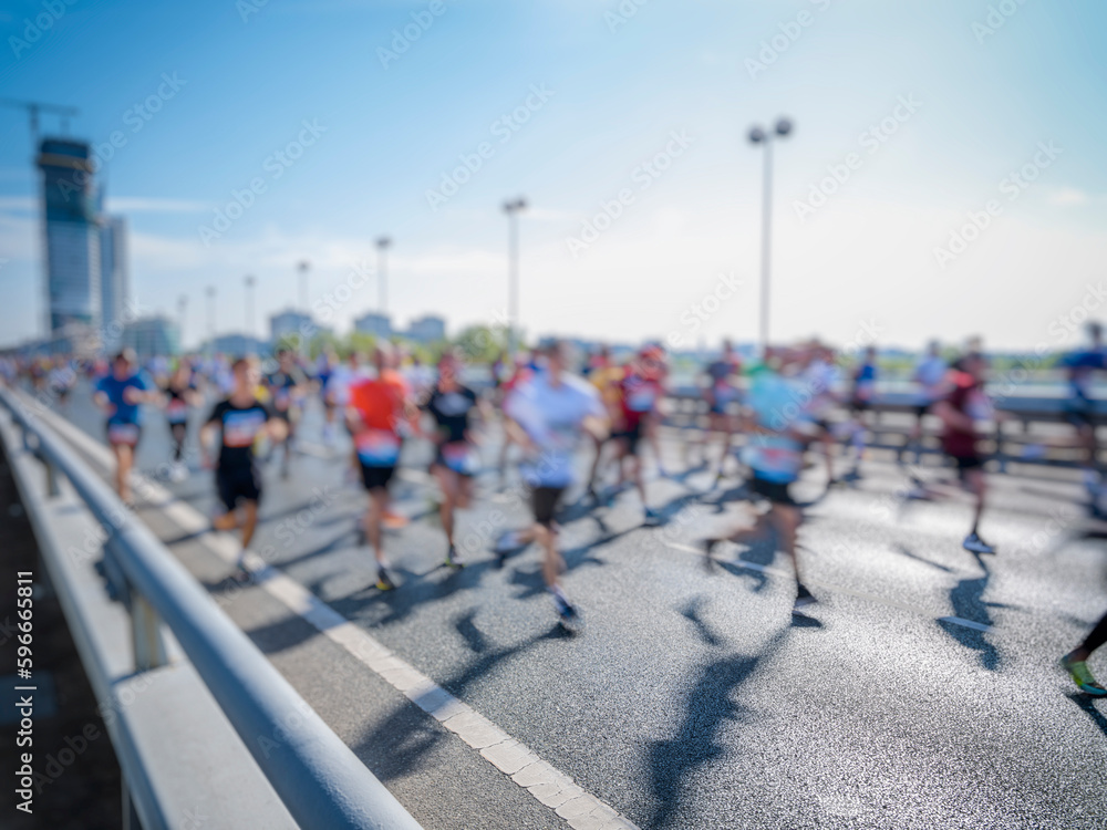 marathon runners in motion