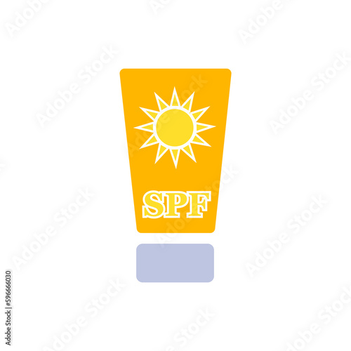 sun cream icon on a white background, vector illustration