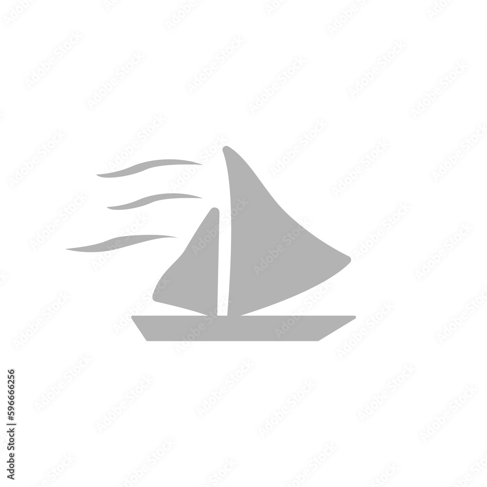 ship icon, sailboat, vector illustration
