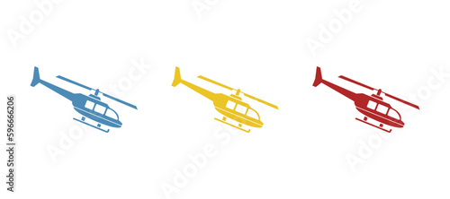 helicopter icon on a white background, vector illustration