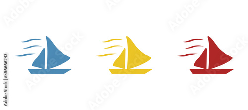 ship icon, sailboat, vector illustration