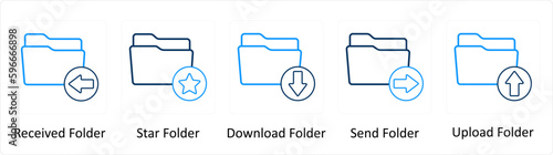 A set of 5 Extra icons as received folder, star folder, download folder