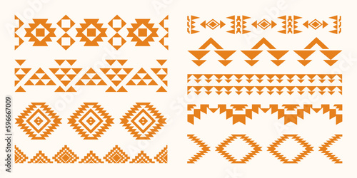 Aztec Navajo Borders set Southwestern Art symbols