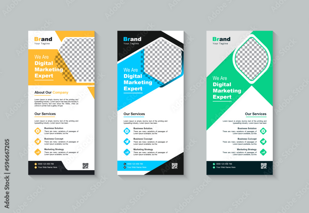 Modern business dl flyer or rack card design template