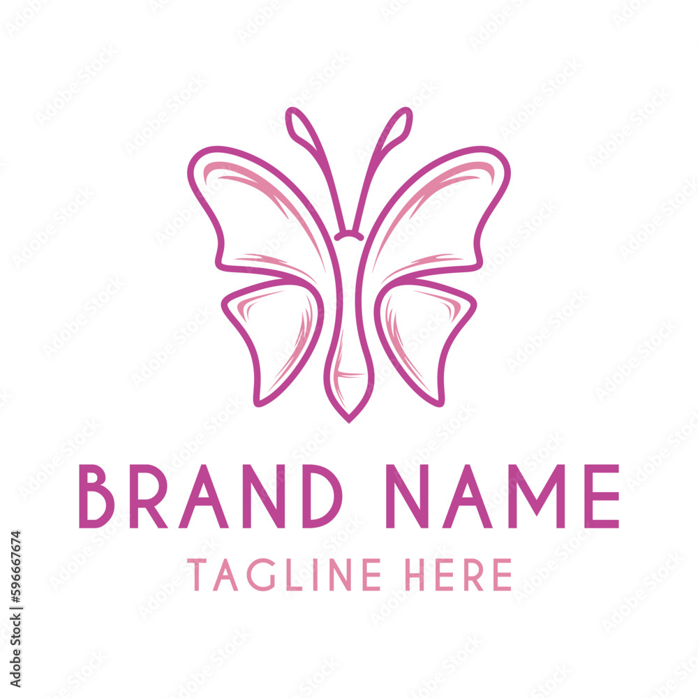 Fototapeta premium butterfly illustration logo vector design.