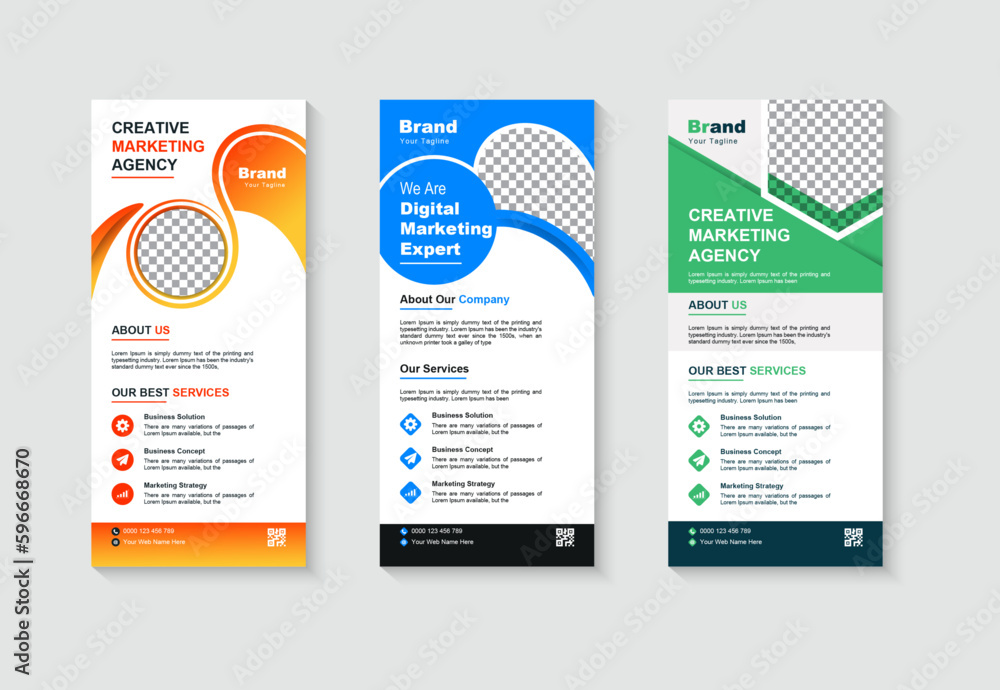 Obraz premium Modern business dl flyer or rack card design template