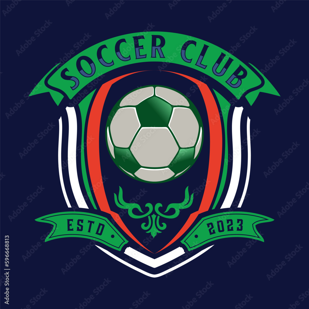 Obraz premium football logo. with illustration of soccer ball, emblem logo, badge, vector, sports team logo.