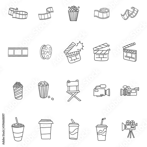 Φωτογραφία Cinema in doodle style