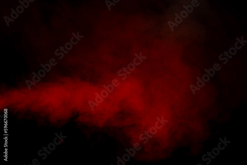 Orange and red steam on a black background.