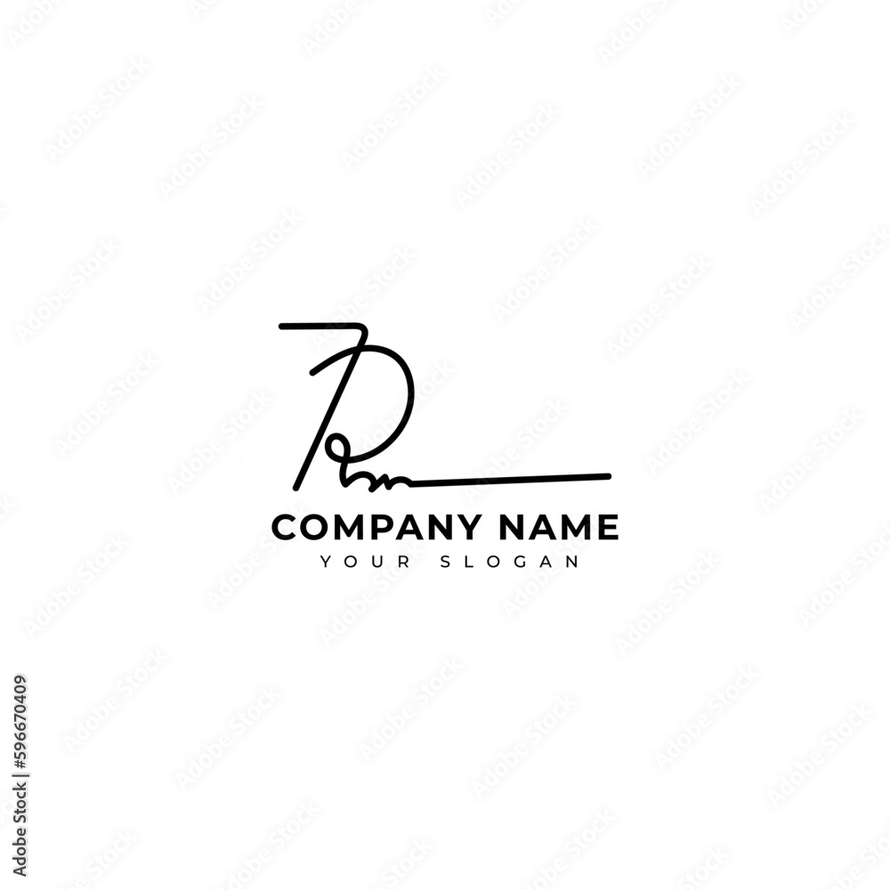 Rm Initial signature logo vector design