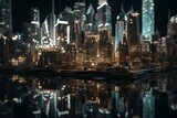 Metallic cityscape. Generative AI