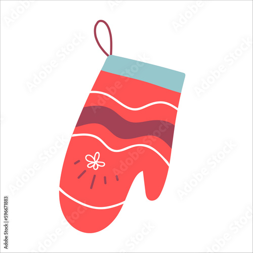 Potholder glove vector illustration. Potholder isolated on white background. 