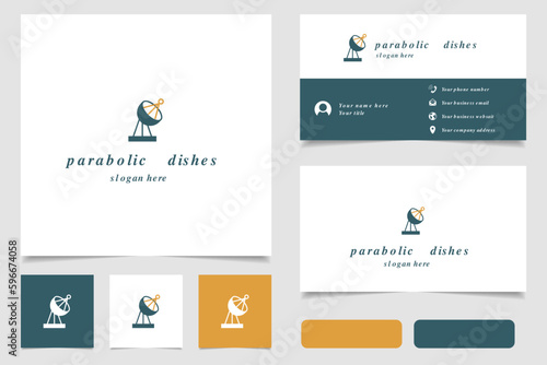 Bild auf Leinwand Parabolic dishes logo design with editable slogan