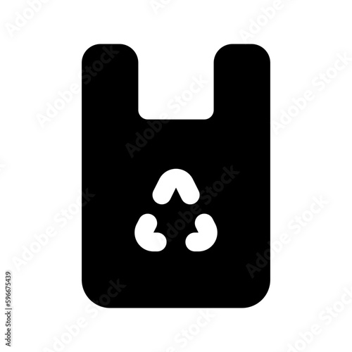 recycled plastic bag glyph icon