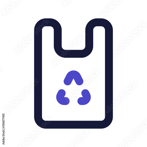 recycled plastic bag line color icon